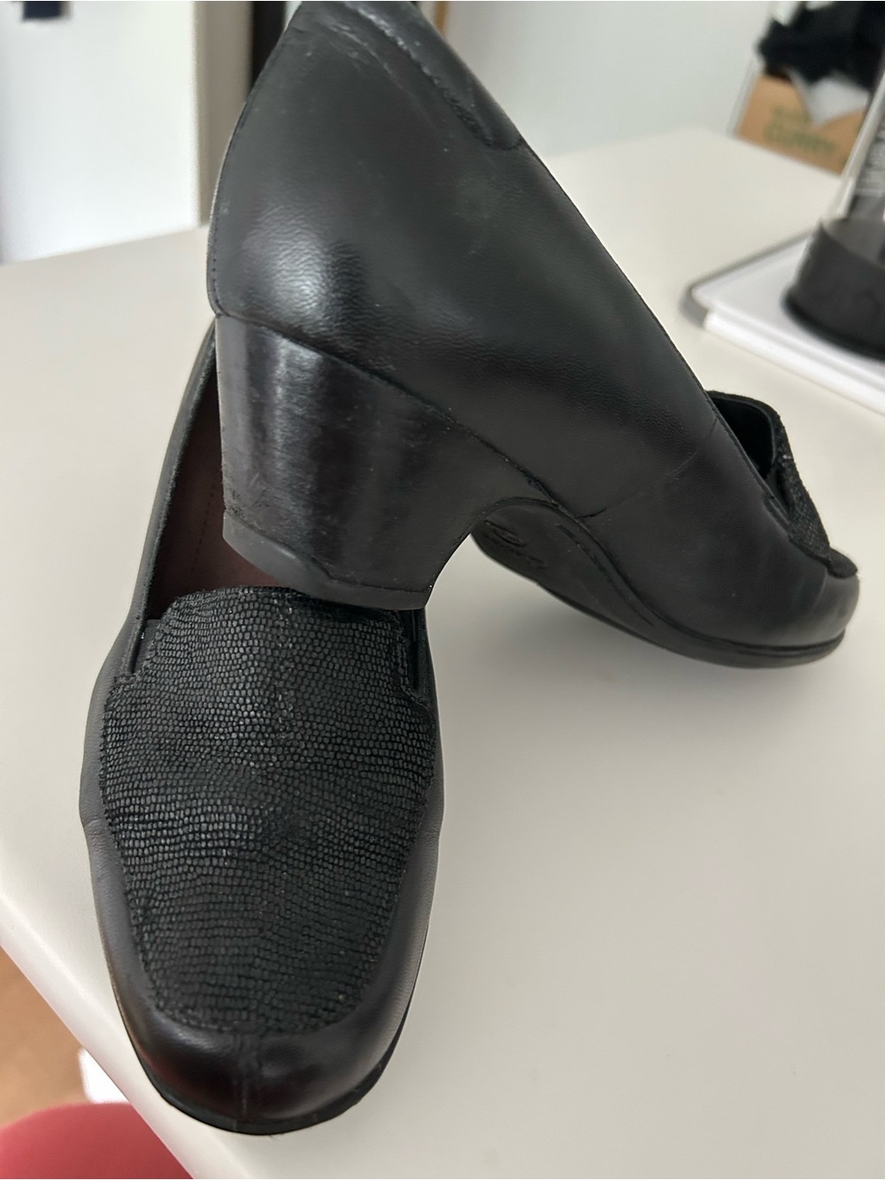 Black Slip-On Leather Clark’s